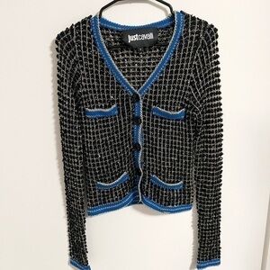 Just Cavalli Tweed Button Down Cardigan size S